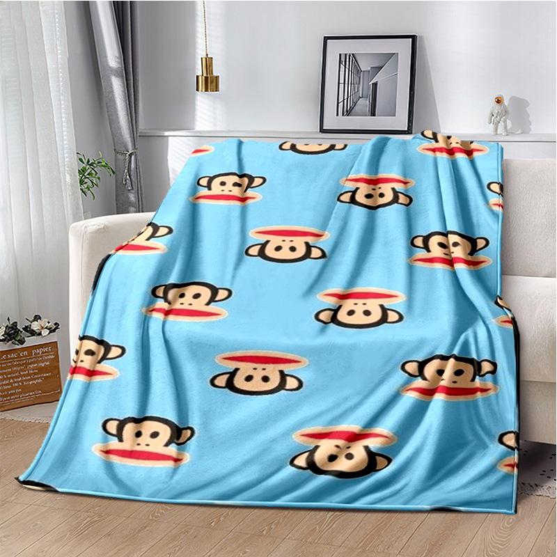 P-Paul Frank-k Flannel Portable Blanket for Children's Picnic in Living Room Bedroom Sofa Bed Ideal Birthday Gift
