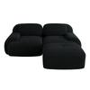 Corner Sofa Made of Corduroy Fabric, Frameless, Combinable with Curved Armrests, No Assembly, Padding for Living Room and Bedroom, Black