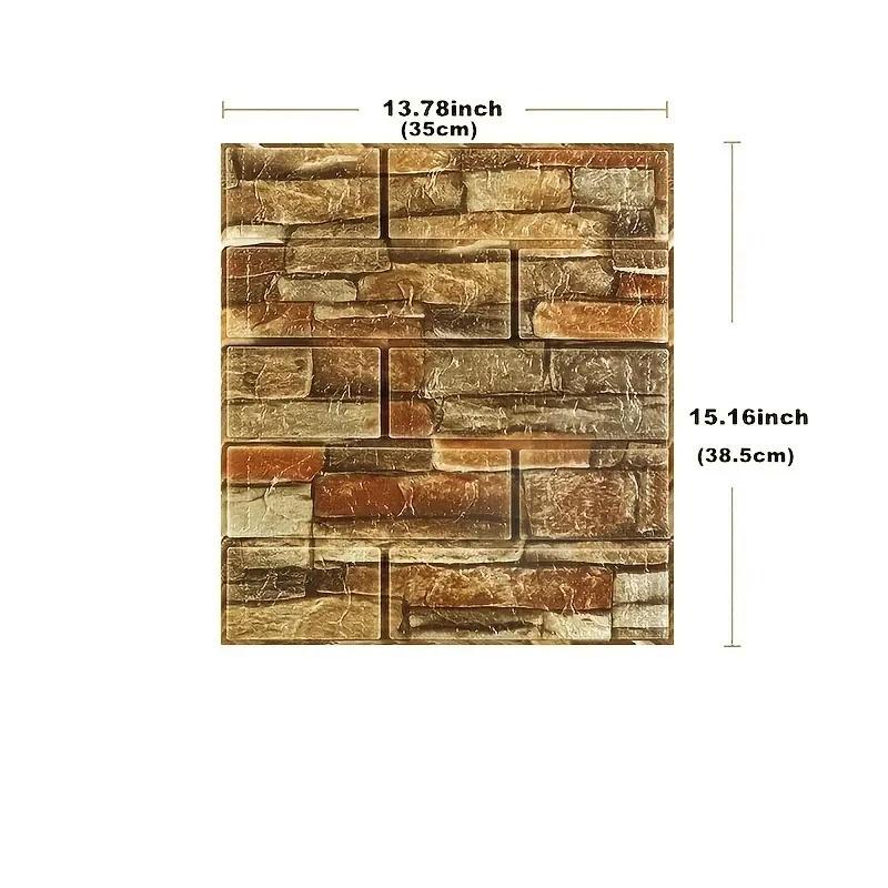 1-10pcs 35x38.5cm / 13.78in X 15.16in DIY Self-adhesive 3d Wall Stickers for Bedroom Waterproof Home Decor Foam Brick Wallpaper