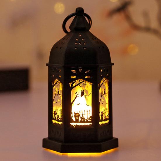 Halloween Kerze Laterne Dekoration Batterie Betrieben Mini Schloss Flamme LED Licht Rauchfreien
