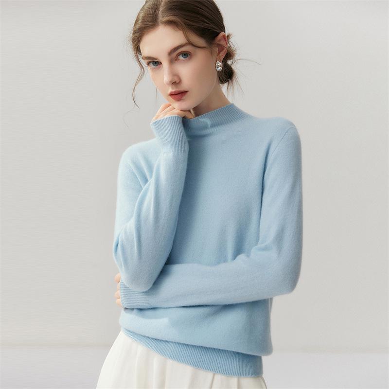 Lekasha Women's 100% Pure Cashmere High-Neck Sweater - Warm 12-Gauge Knit Base Layer