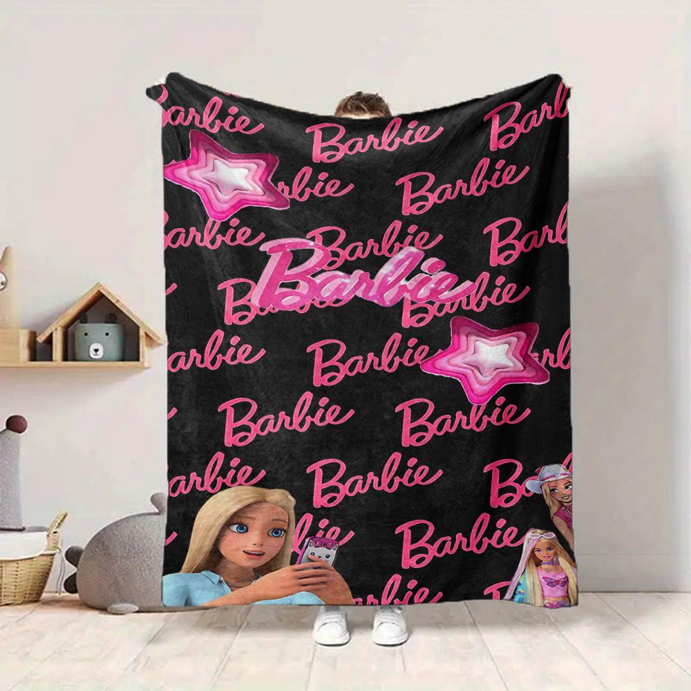 1 peça Cobertor de Flanela Barbie Macio, Quente e Aconchegante para Sofá, Cama, Escritório e Viagem Versátil para Todas as Estações Presente, presente de Natal