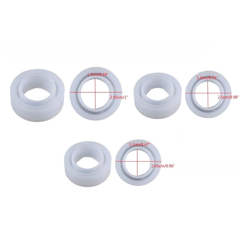 3pcs Ring Resin Molds For Jewelry Rings Silicone Casting Molds For DIY Rings Jewelry Silicone Mold Tools For Clay Epoxy Resin