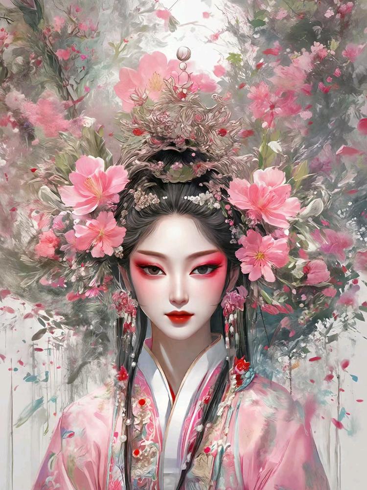 Chinese Girl 5DDiy Diamond Painting Newly Arrived Cross Embroidery Set Rabbit Fairy Embroidery Beauty Mosaic Decoration