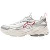 Li Ning Sports Lifestyle Serie Stoff Synthetikleder Klassisch Lässig Niedrig geschnittene Dad Sneaker Damen sneaker Silber AGCV434-3