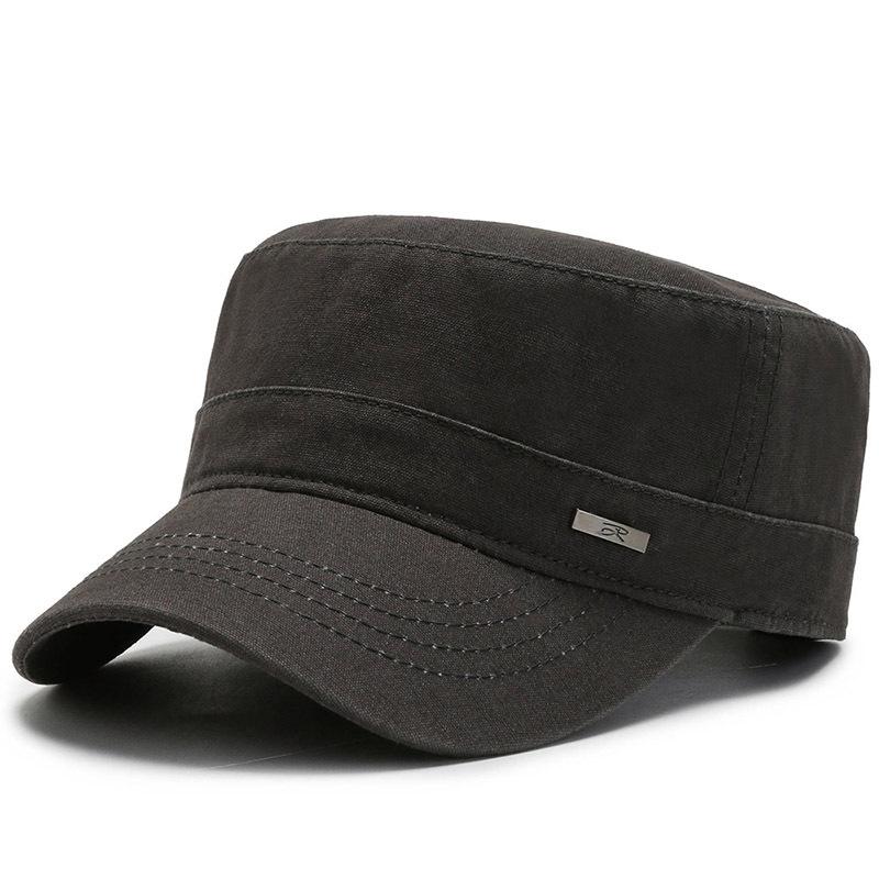Spring and Autumn Fashion Flat Top Hat Outdoor Leisure Fishing Hat Versatile Sports Sun Hat Pure Cotton Four Seasons