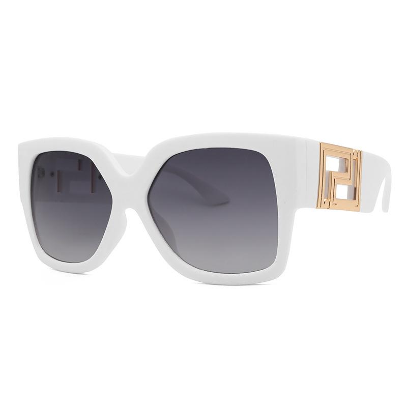 white half frame sunglasses