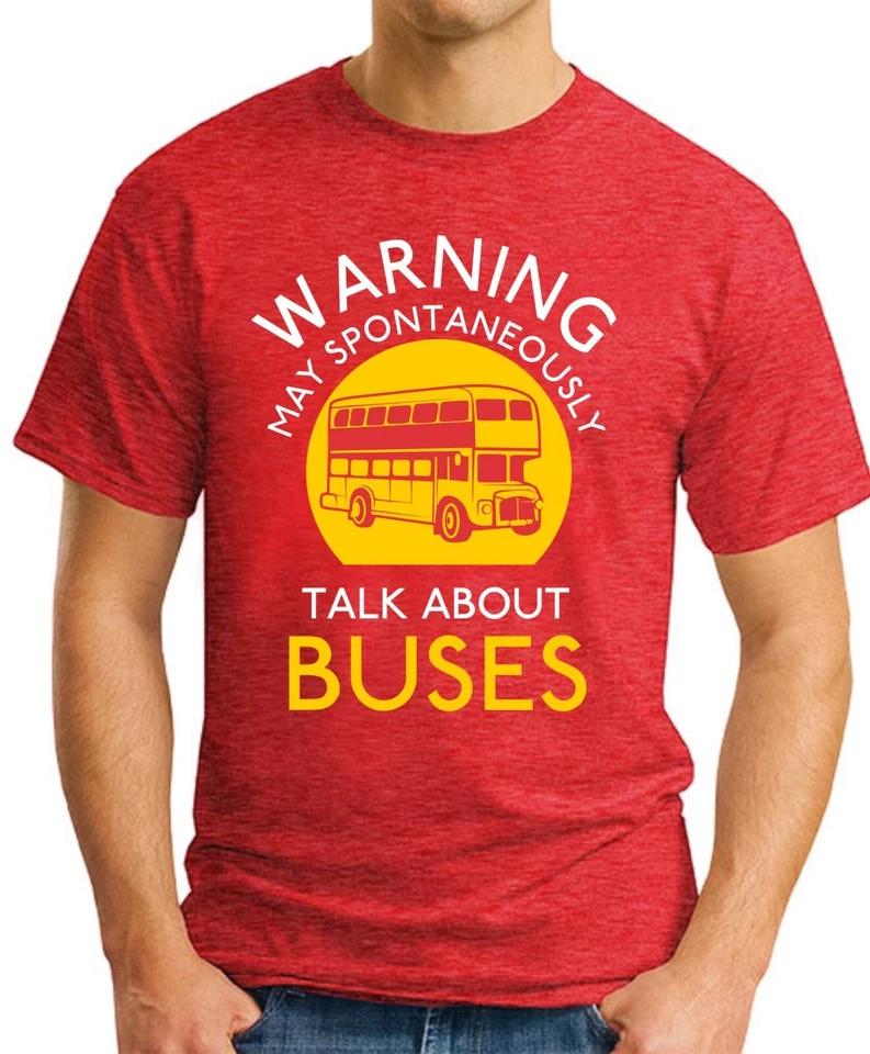 MAY SPONTANEOUSLY TALK ABOUT BUSES T-SHIRT Funny Slogan Hobbies Transport Top 2 M
