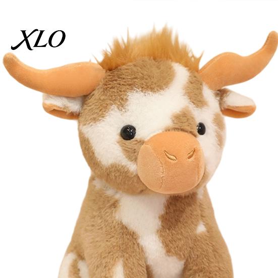 Soft Nursery Room Decoration Highland Cow Stuffed Animal Toy, Plush Scottish Cattle Doll, Fluffy Pillow Toy Cute Farm Doll Present for Adults