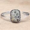 Fossil Coral Gemstone Antique Jewelry Cuff Bracelets 7''Adjustable