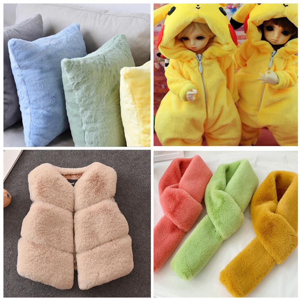 DIY 5MM Plush Fabric Encryption Thickening Fabric Solid Solf Atrtificial Fur Patchwork Bags Doll Clothing Decoration Material