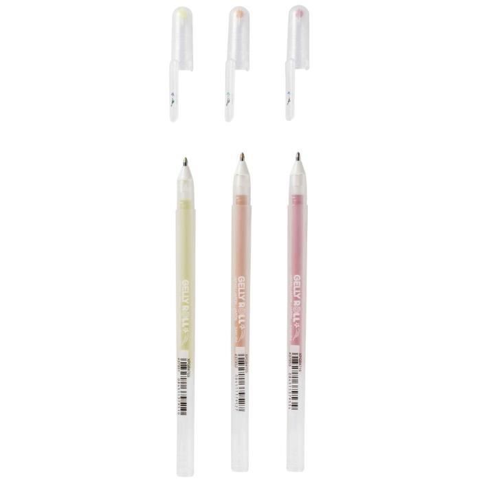 Stylo roller gel - SAKURA - Gelly Roll Stardust Happy - Couleurs assorties - Effets brillants - Écriture fluide