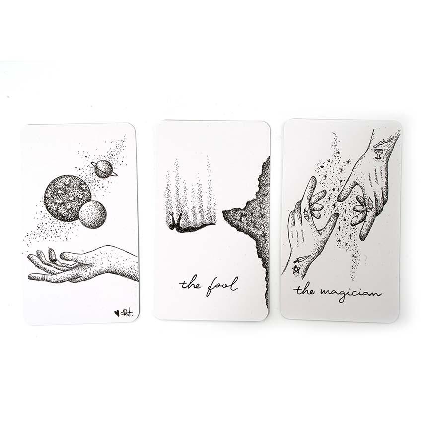 12x7 cm Manual de hârtie The Wandering Moon Tarot Deck Joc de cărți