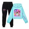 Hunters Demon Kpop Pattern Print Kids Hoodie Pants Set Fashion Gift Clothing