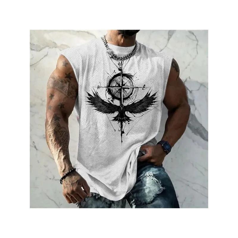 Gilet estivo da uomo senza maniche, con stampa, leggero e traspirante, adatto per il tempo libero in spiaggia e le vacanze, lavabile in lavatrice