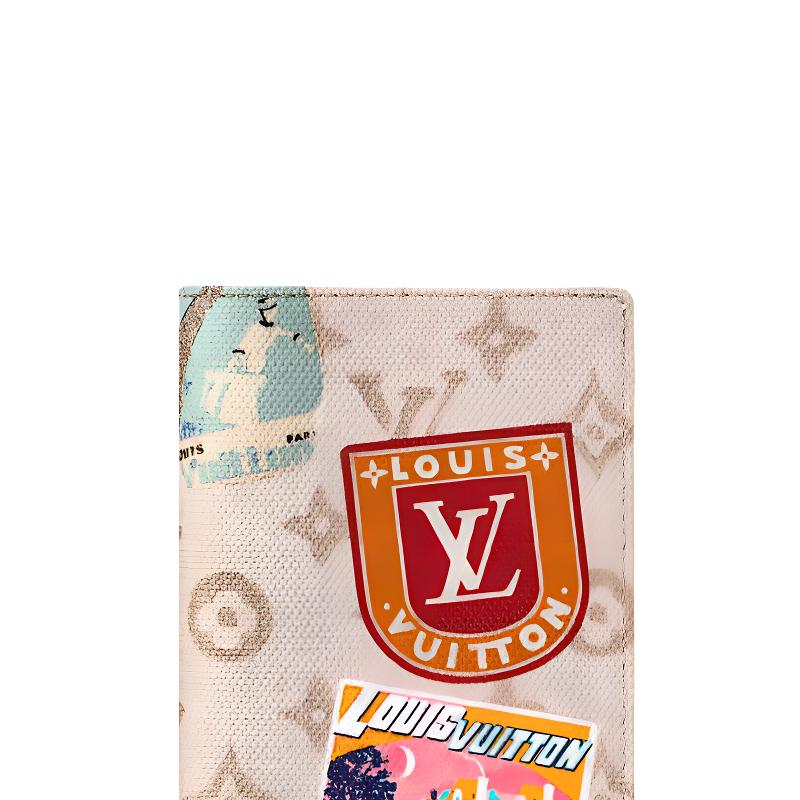 Louis Vuitton Flight Mode Vintage Icon Double Fold Design Monogram Dune Coated Canvas Passport Holder Unisex Accessories Beige M14621