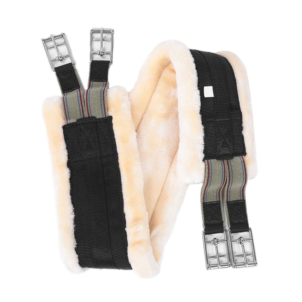 Centură de șa englezească pentru cai, profesională, din lână artificială, căptușită, previne frecarea, cu oțel inoxidabil