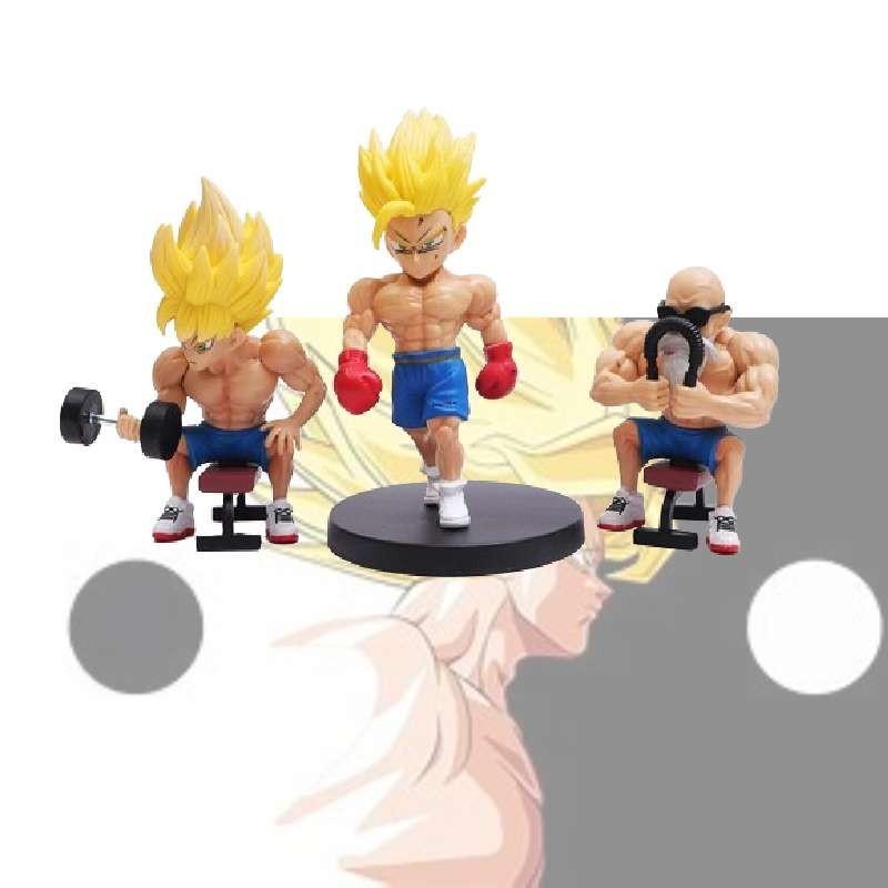 High Quality Dragon Ball Fitness Goku Muscle Strengthening Master Roshi Vegeta Model Ornament
