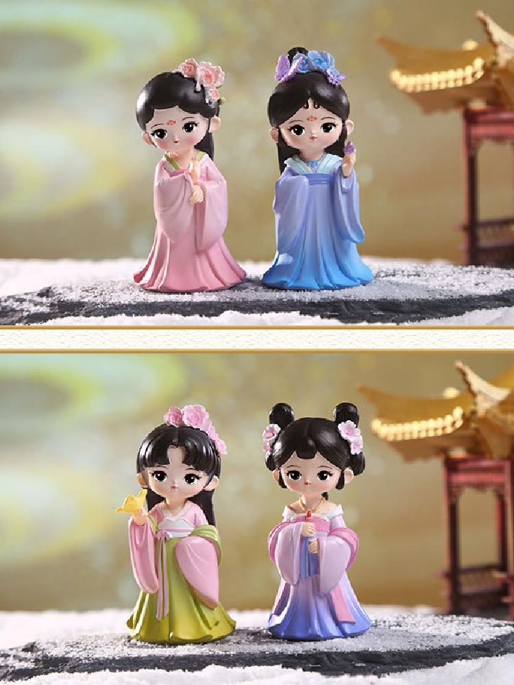 Ancient Costume Hanfu Female Beautiful Woman Diao Chan Xi Shi Ornaments Little Girl Best Friend Birthday Gift Kawaii Figurine