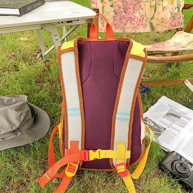 Travel Bag Large Capacity Backpack Unisex Color Block Outdoor Mountaineering Fitness Multifunctional Riding Backpack