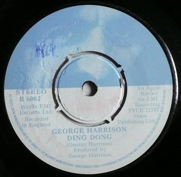 

7inch Record GEORGE HARRISON - Ding Dong R6002 Apple Records 1974 UK Rock Used