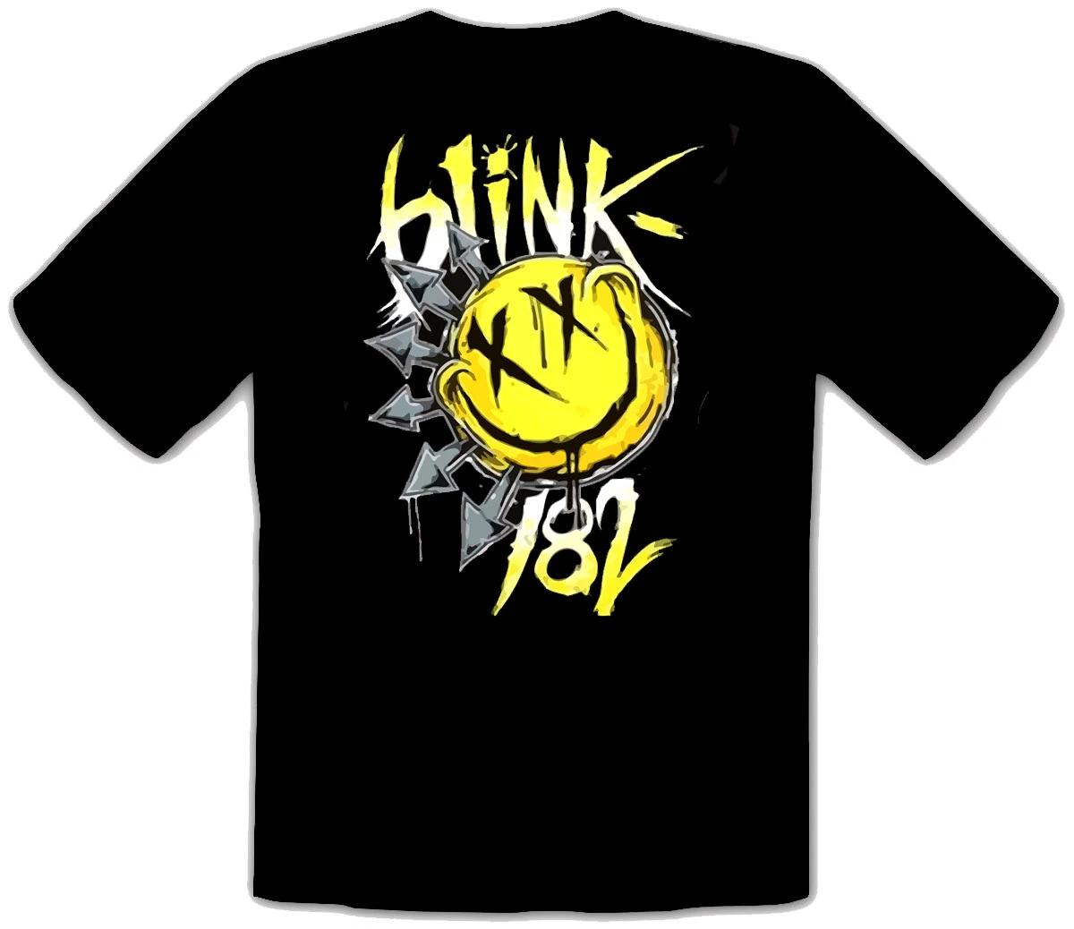 

Blink182 - BIG SMILE Punk Rules Rock Black T-shirt -086- 3XL