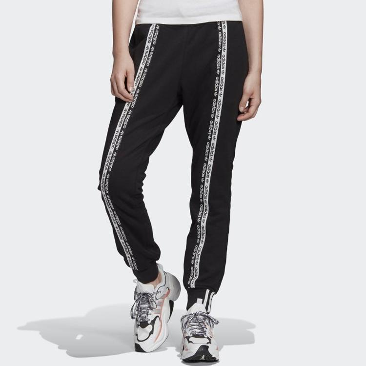 adidas Originals Color Block Retro Sports Leisure Knitted Pants Women Pants Black FM4385