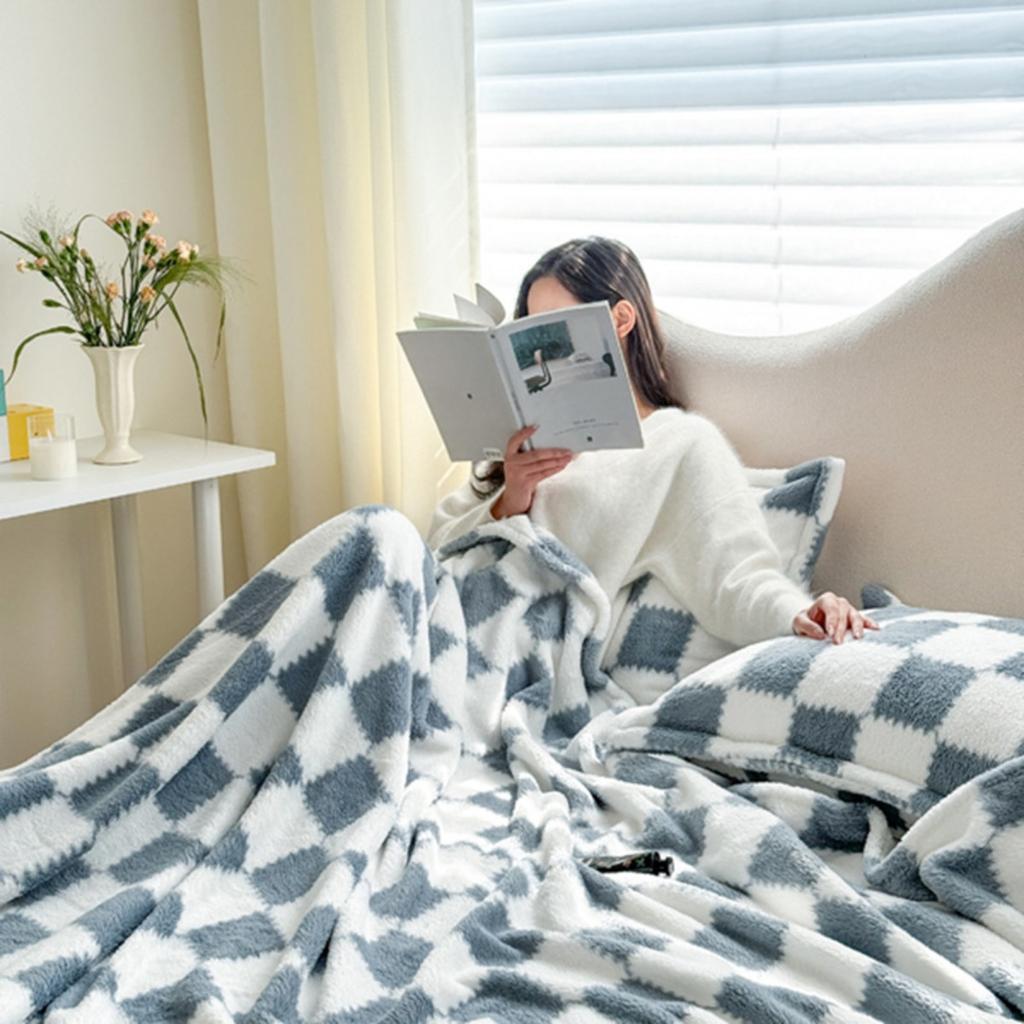 Shu Mian Fleece Blanket Bed Sheet Plush Double sided Summer Air Conditioning Cover Blanket Office Blanket