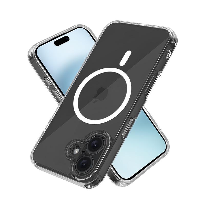 iPhone 16 Magnetic Phone Case, Anti-Yellowing Transparent TPU+PC with Bayer Material, 2600 Gauss