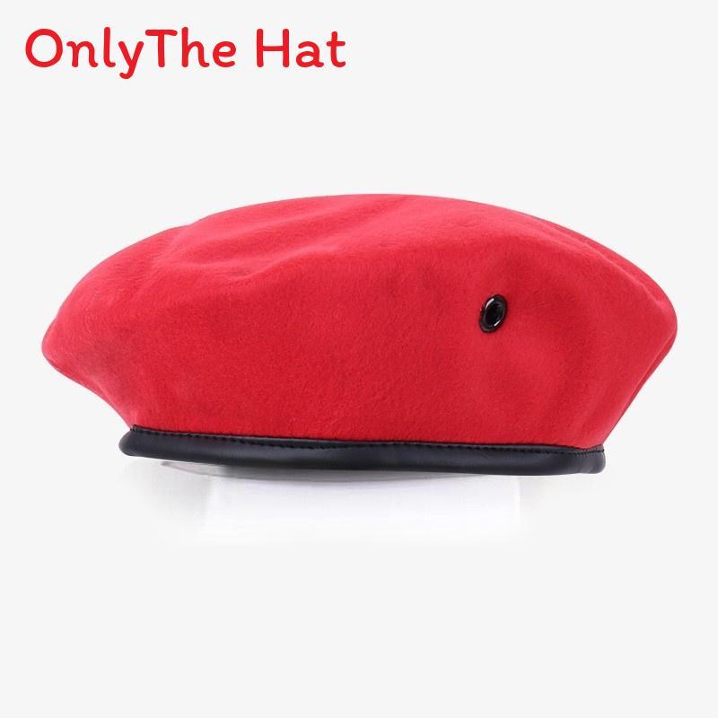 Marvel Logo Wool Beret Hat With Retro British Style And Uv Sunshade For Adults