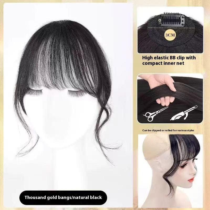 Синтетические накладные челки Парик на заколке Воздушные челки Наращивание Естественные Термостойкие Для женщин Повседневные Вечеринки
