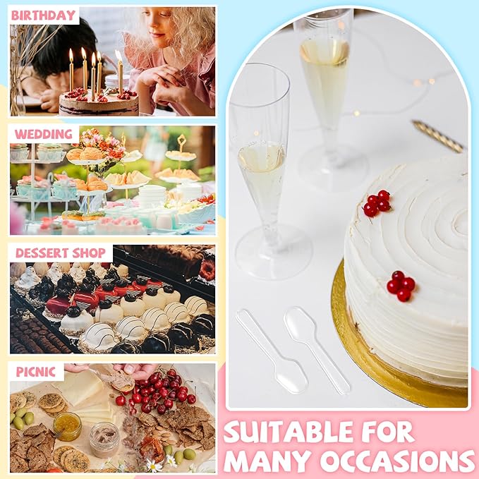 100/500 Pcs Mini Ice Cream Spoon Disposable Dessert Scoop Western Wedding Party Tableware Kitchen Accessories Tool