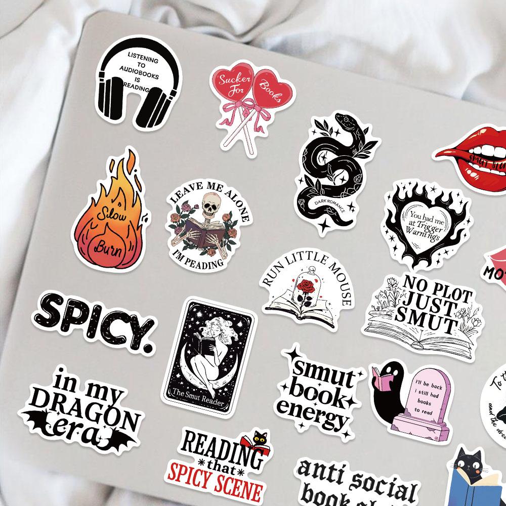 50 Smut Bookish Stickers DIY Decorative Guitar Laptop Suitcase DIY Waterproof Stickers