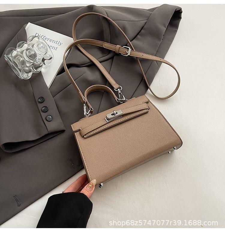 Hand Improvement Sense Kelly Small Square Bag Shoulder Bag European and American Retro High Intelligence Loose Davis Bag Shoulder Crossbody Bag
