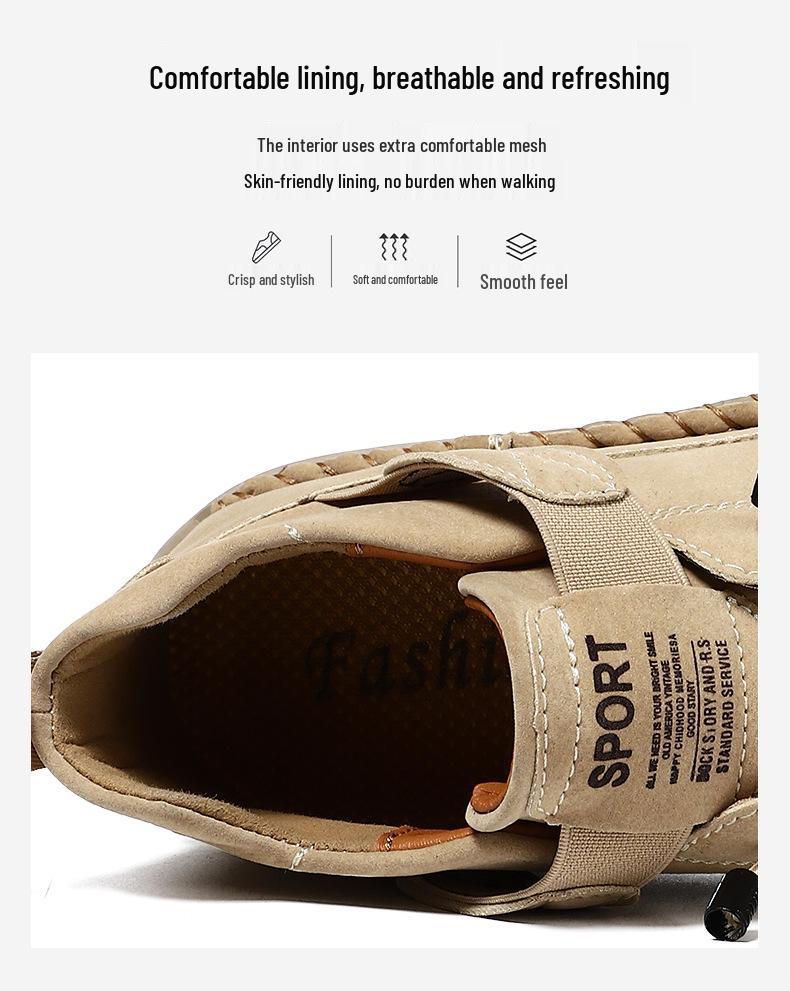 Dámské ručně šité ploché ležérní boty s měkkou podrážkou na podzim a zimu