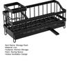 Sink Organizer with Towel Rail Double Compartment Storage Rack Removable Drain Tray Rust-Proof Iron Kitchen Caddy for Sponges Brushes Dishcloths