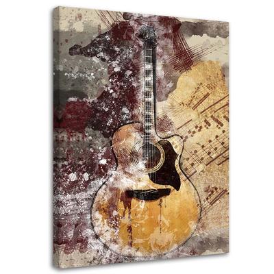 Canvas Print Guitar Music Retro