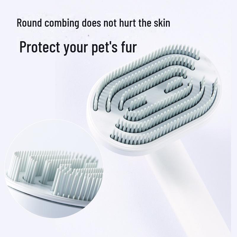 Rotating Needle Pet Comb for Dogs and Cats - Removes Loose Hair, Knots, and Provides Easy Grooming with One-Button Hair Removal.