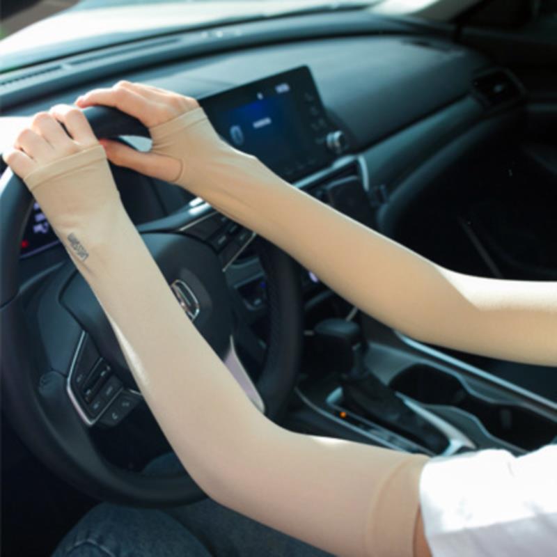 2 Pcs Ice Silk Sun Protection Arm Covers Outdoor Cool Anti-Uv Arm Sleeves