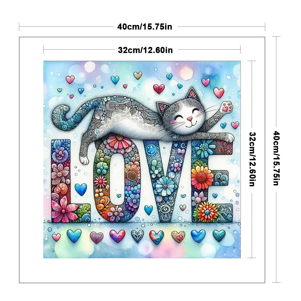 LOVE Animal Printed Cross Stitch Kit DIY 11CT Embroidery Craft Set Home Decor