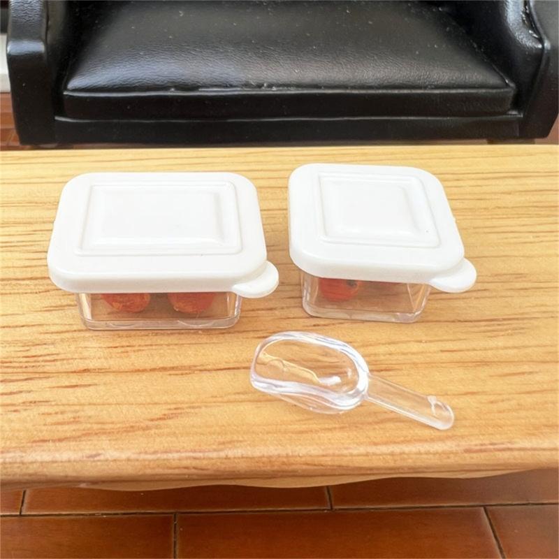 Fashionable Small Food Storage Box Set for Dollhouses Decoration Assorted Sizes Food Containers Daily Casual Use