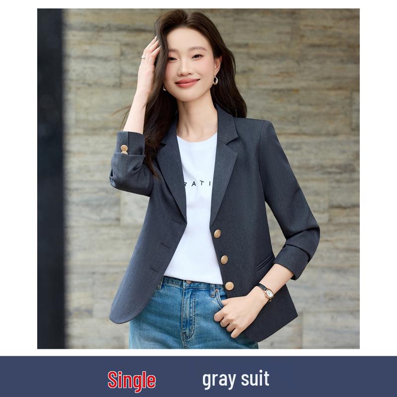 

Женский Корейский Стиль Высококачественный Повседневный Короткий Костюмный Пиджак Весна/Осень 2025 для Миниатюрных Женщин XL