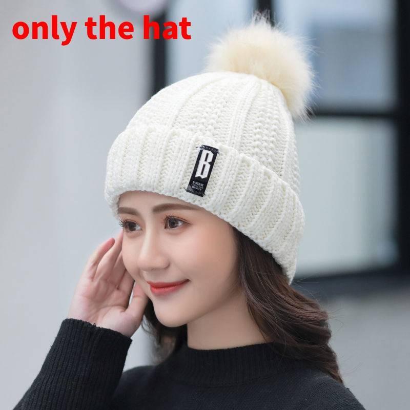 Knitted Winter Hat With Plush Balls And Letter Decorations For Outdoor Daily Use