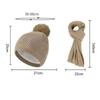 Autumn Winter Wool Cap Scarf Two-Piece Set with Ball Cap Women Knitted Cap