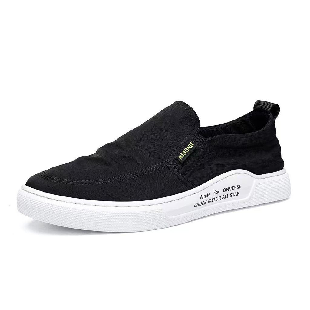 Casual shoes men's versatile spring lazy shoes soft sole one pedal cloth shoes canvas loafers tide