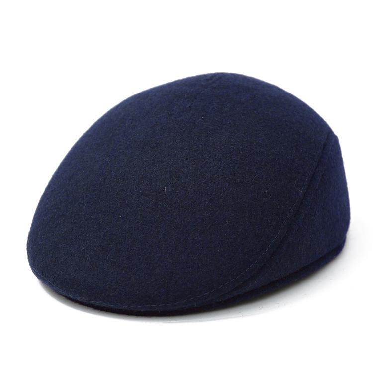 Men's Autumn-Winter Velvet-Lined PU Duckbill Cap with Ear Protection for Elderly