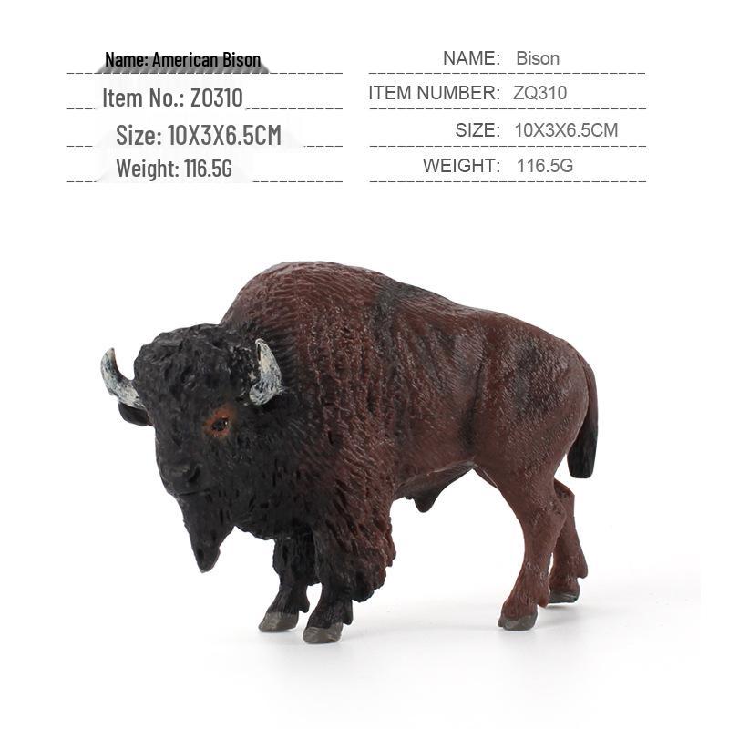 Animal Model Set: Cow, Buffalo, Ox, Rhinoceros, Bison, Bull - Educational Farm Toys for Kids