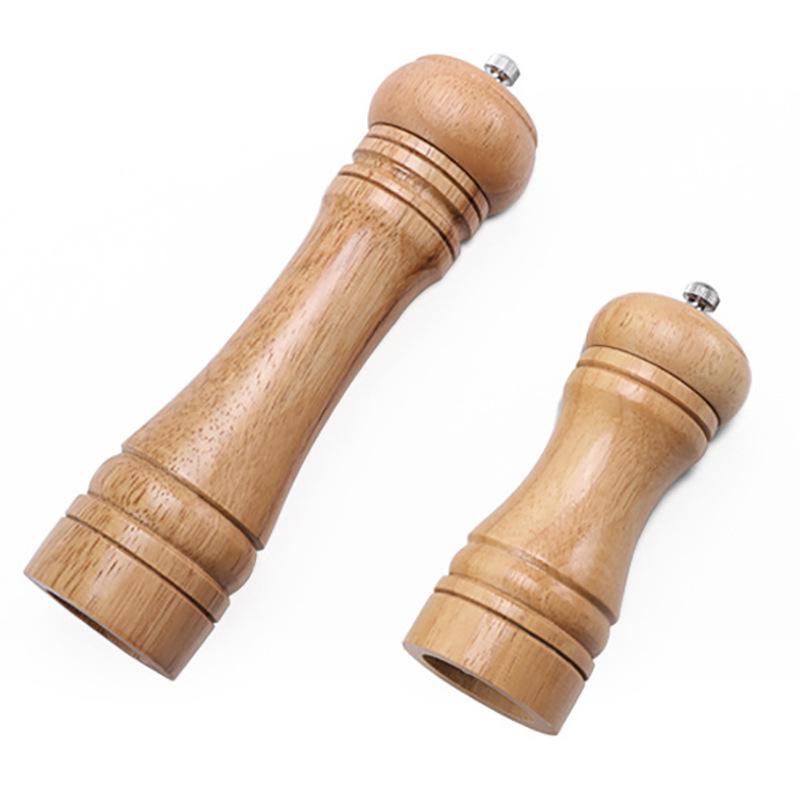 Manual Wooden Pepper Mill with Ceramic Grinder - Kitchen Tool for Black Pepper
