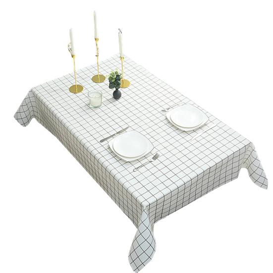 Rectangular Tablecloth, Plastic Plaid Tablecloth, Waterproof Stain-Resistant Table Cover for Dining Table Outdoor Picnic Camping S