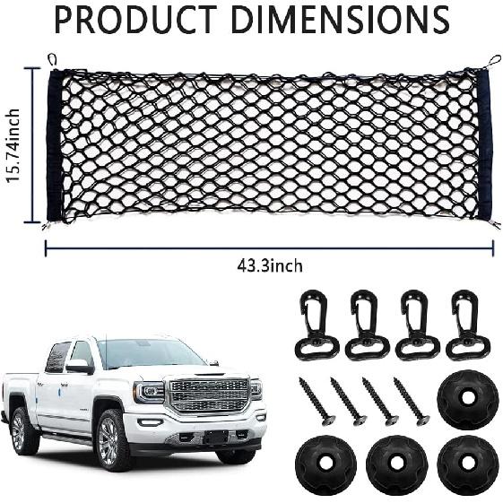 Car Rear Cargo Net With Good Elasticity&Tensile Strength Trunk Net Organizer For SUV Truck,Ideal Car Net Keeps Overlanding Accessories (L